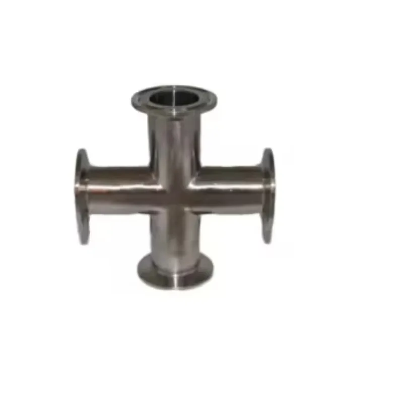 

High Pressure Vacuum Cross Hygiene Food Grade Polished Stainless Steel Female Four-Way Accessories