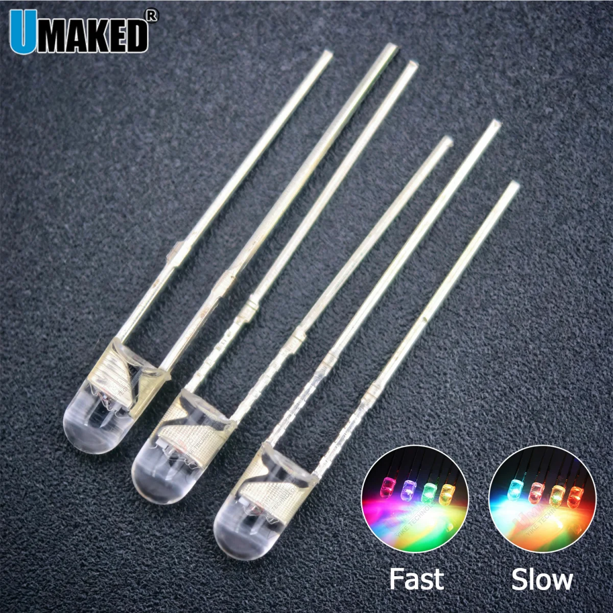 1000pcs 3mm RGB Fast/Slow Flash Clear Len lamp diodes SMD chip 20mA light beads F3 led Emitting diode Lighting DIY lamp bulb
