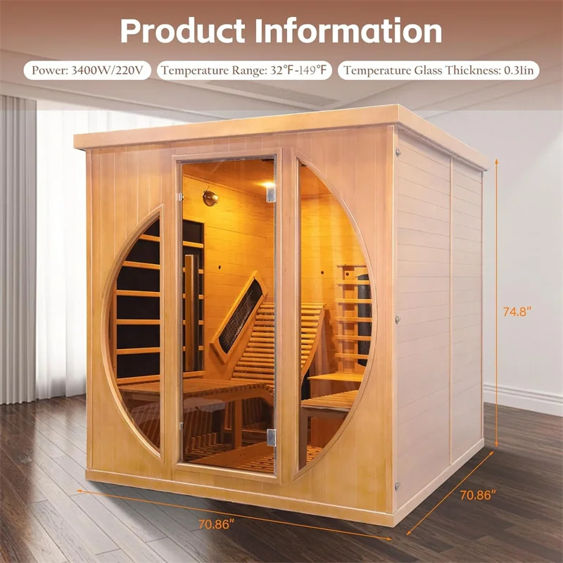 2 Person Wooden Infrared Sauna Room Erson Sauna Room Waterstar Infrared dry Cedar Sauna