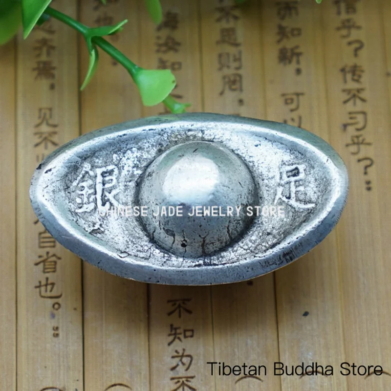 Feng Shui home decoration antique silver ingot boat-shaped 0.1kg Dongchang-made pure silver Qing Dynasty treasury silver ingot o