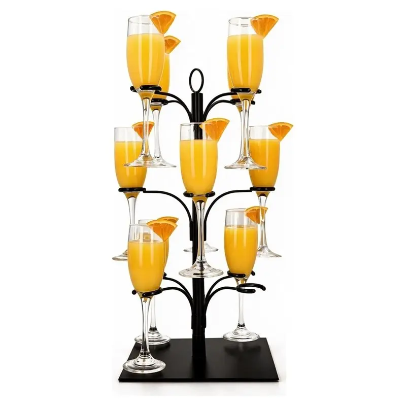 ABYN-Cocktail Tree-Shaped Glass Holder-12-Glass Champagne Tower, Sturdy And Secure, Ideal For Weddings, Gatherings, And Party