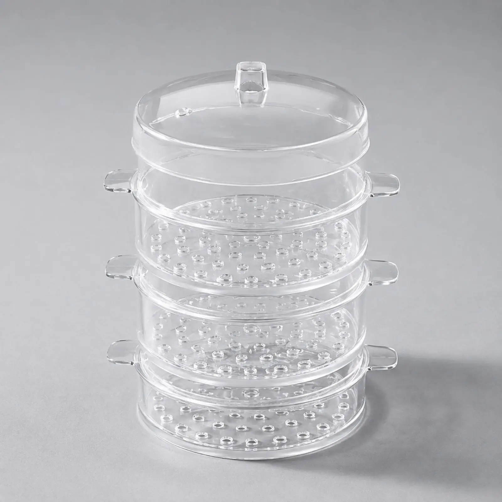 Acrylic Steamer Insert with Dome Lid Multi Level Perforated Tray for Seafood Vegetables and Dim Sum in