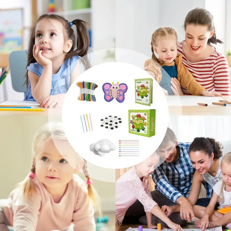 Kinder Nähset Lebensmittel-Themen Spielzeug Nähen und Bastel set Spaß Handwerk pädagogische Nähset Handwerk Nähset für Mädchen Anfänger