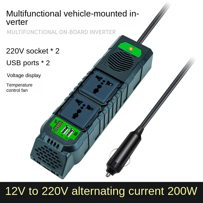 

Car Plug Adapter Durable Converter Adapter 200W Inverter USB Port 12V To 220V Outdoor Auto Parts Power Automobiles Accessories