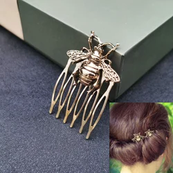 Wedding Bridal Metal Bee Hairpin Clips Ancient Alloy Butterfly Women Girls Hair Comb Jewelry Accessories Bride Headpiece Gifts