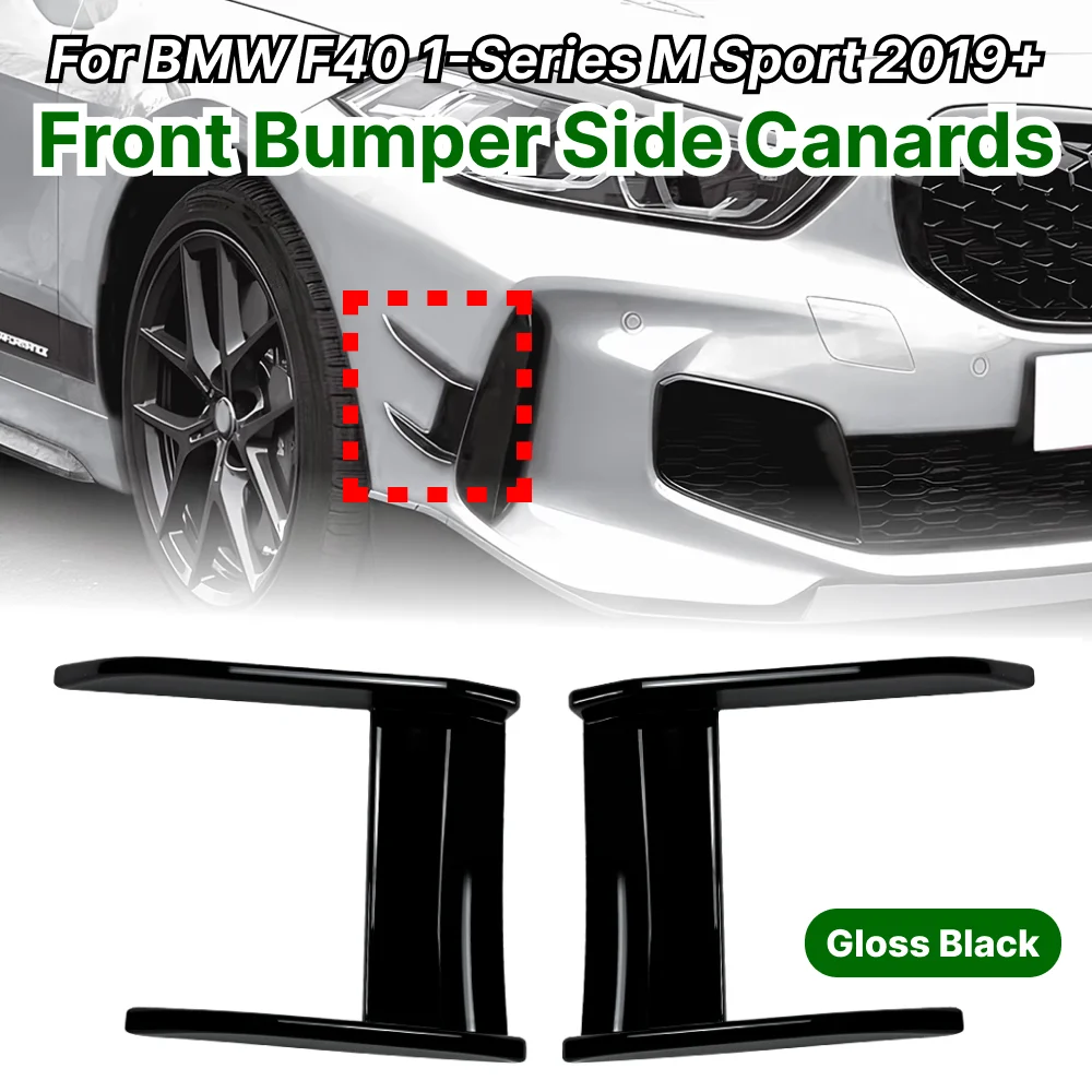 

1set in 2pcs For BMW F40 1-Series M Sport 2019+ Bumper Lip Side Spoiler Splitter Cover Wind Knife Side Skirt