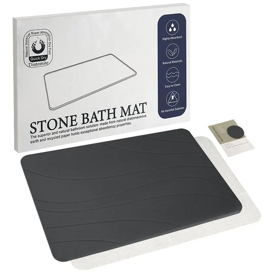 

Bath Mat, Quick Drying Bath Mat for Bathroom, Diatomaceous Earth Mat, Quick Dry Shower Mat, Fast Absorbent, Elegant Design, Easy