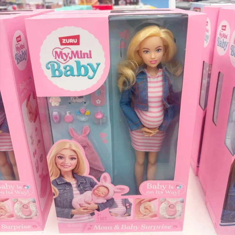 ZURU My Mini Baby Mom & Baby Surprise Doll Set Removable Flip Maternity Belly with Slime Amniotic Sac Ornament Gift
