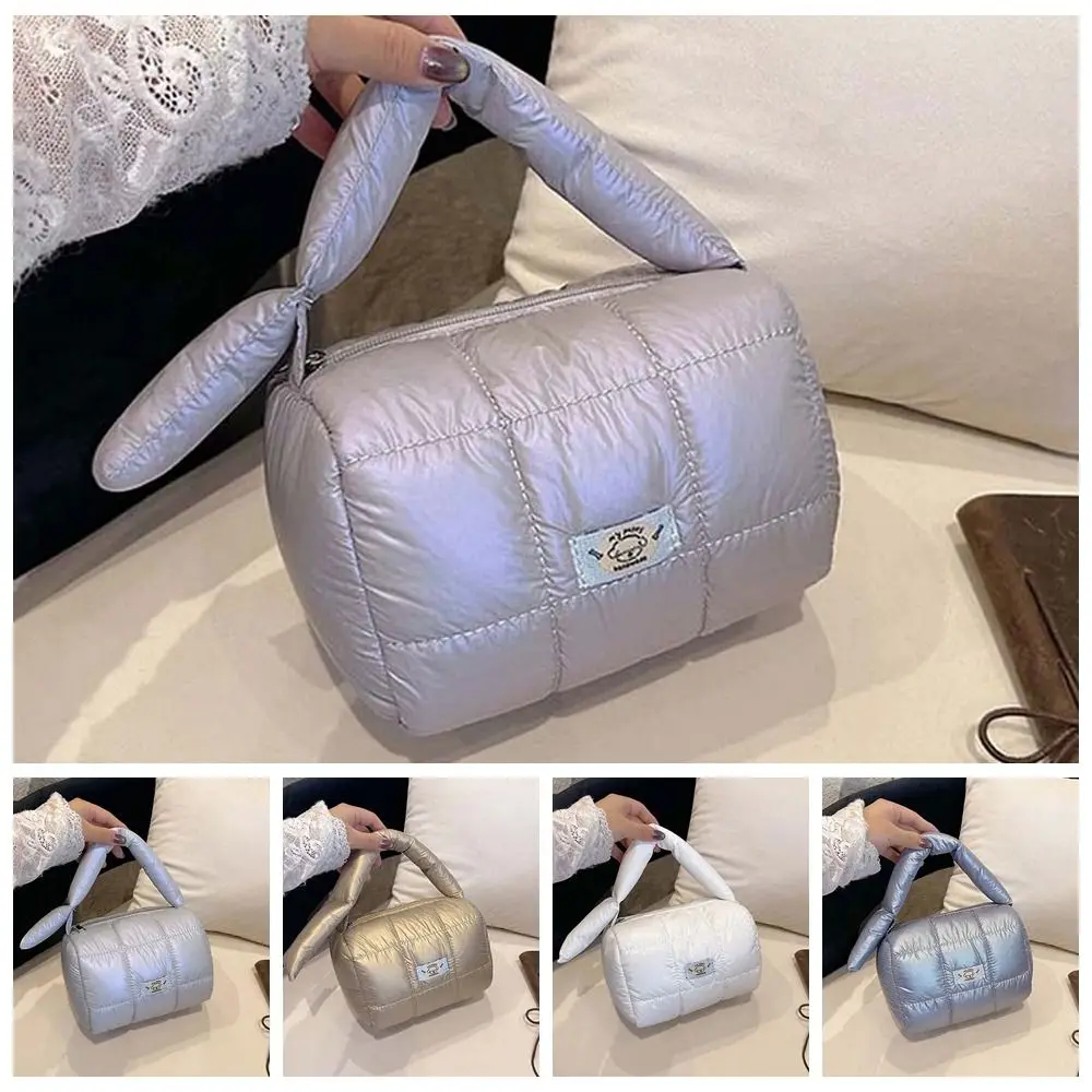 Gesteppte Cloud-Plissee-Gittertasche, großes Fassungsvermögen, leichte, bauschige Tragetasche, Polyester, spritzwassergeschützt