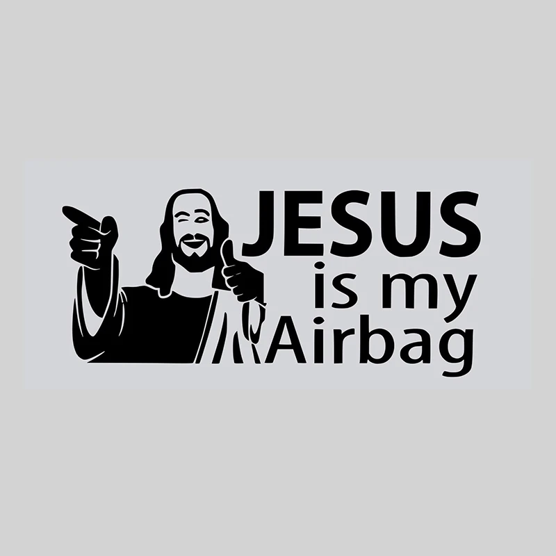 

JESUS IS MY AIRBAG Vinyl Car Motorcycle Sticker Decals Waterproof Auto Accessories for BMW AUDI Black/Silver/white,12cm*5cm