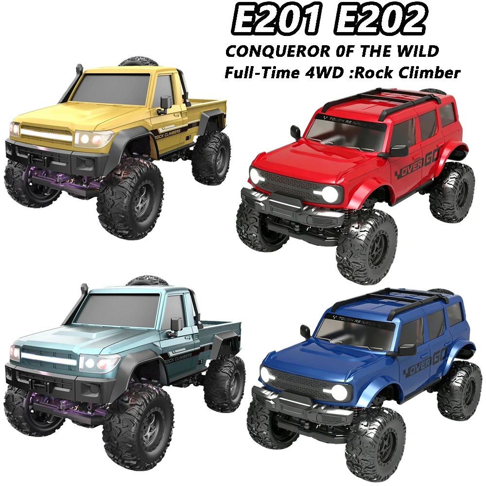 

1/20 Scale E201 E202 4WD Off-Road Remote Control Car With Led Lights 2.4G Climbing Car High-Speed Off-Road 20km/H Boy's Toy