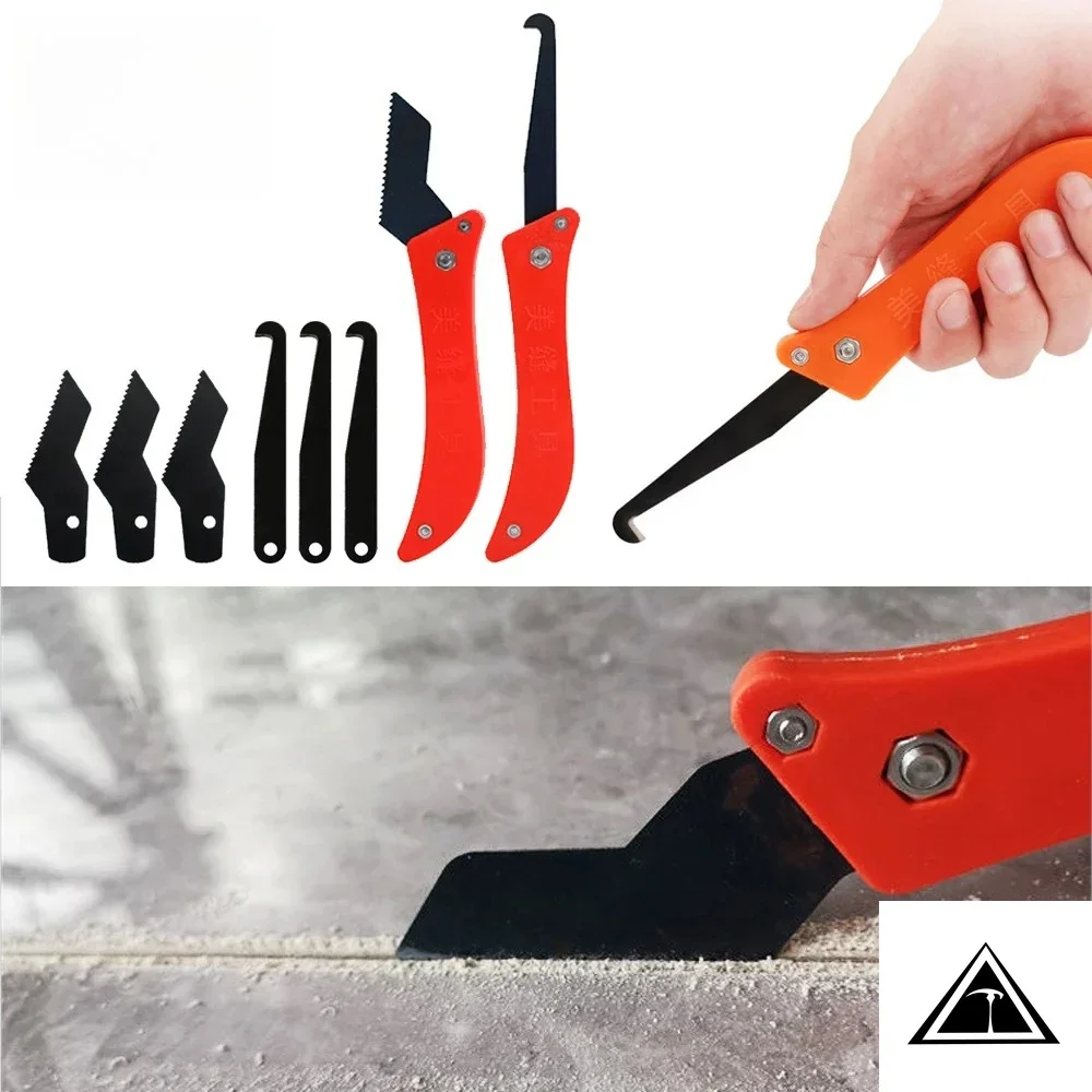 Professional Tile Gap Repair Hook Knife for Cleaning Removal Old Grout Tungsten Steel Joint Notcher Hand Construction Tools