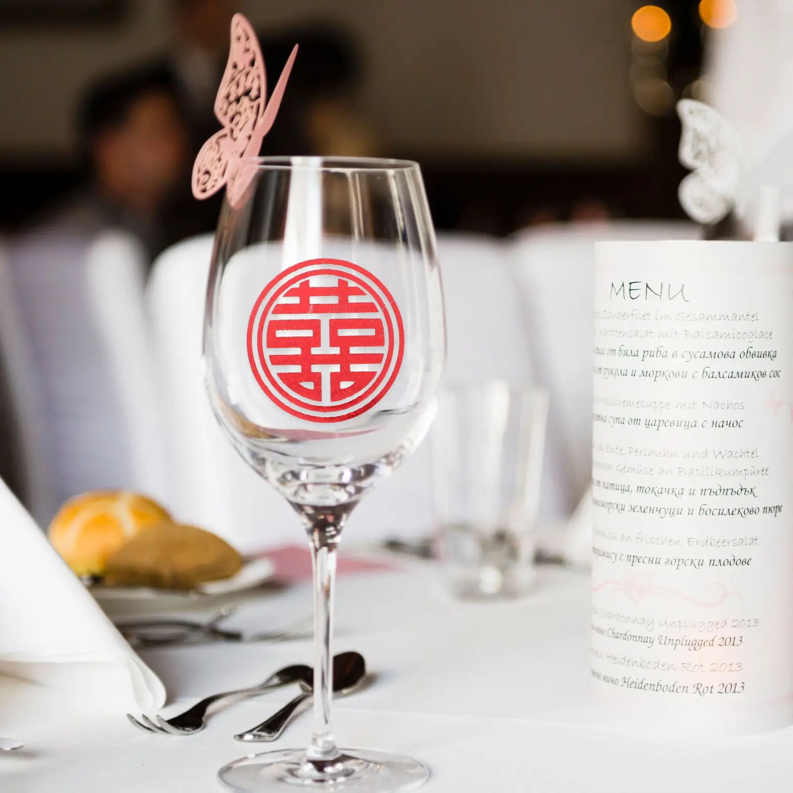 10 Sheets Wedding Card Happy Word Stickers Retro Decor Decorative Door Candy Red Decors