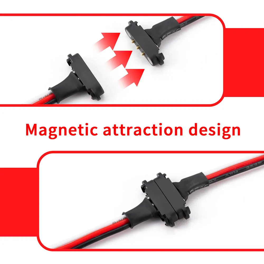 AXSPEED Magnetic Snap-on JR/ZH1.5 Extension Cable 1-to-2 Male Female Y Cable for RC Model Cars Planes Drones Boats