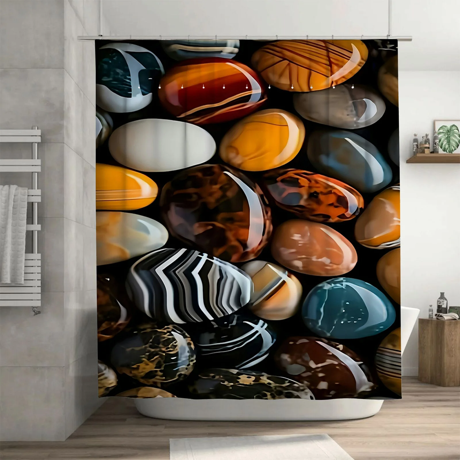 

Abstract Marble Stone Shower Curtain - Modern Artistic Design for a Waterproof and Unique Bathroom Décor Set