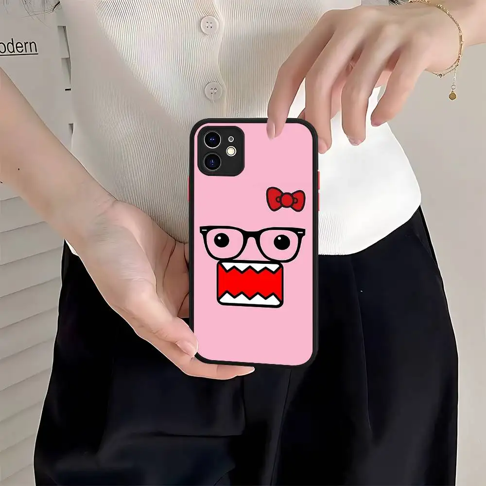 Leuke Domo Kun Fashion Design Ins Telefoonhoesje voor IPhone 14 11 12 13 Mini Pro Max 8 7 Plus X XR XS MAX Doorschijnende Matte Cover