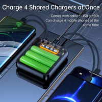 Mobile Power Bank DIY Kit 3Pcs 18650 Battery Box With 4-Wire Interfaces LED Digital Display Portable Battery Charge Storage Case