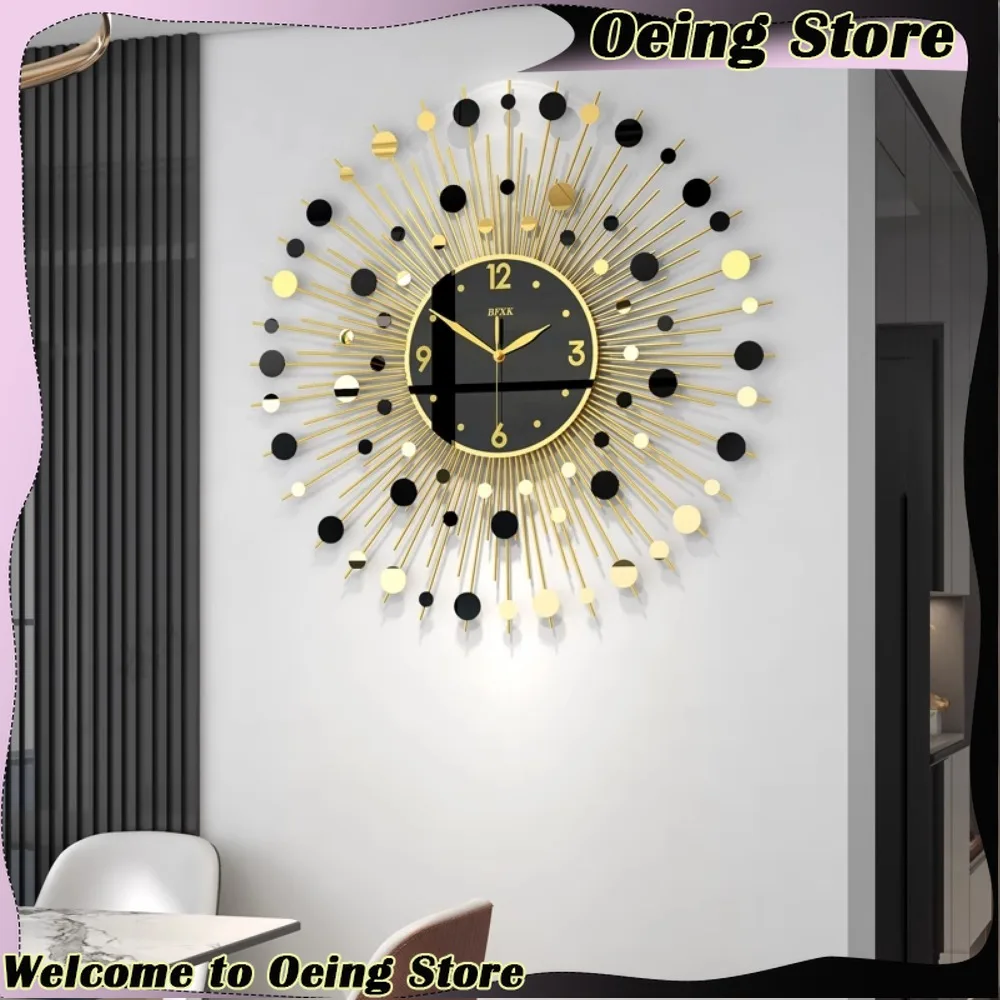 

Modern Living Room Wall Clocks Gold Black Simple Stylish Wall Clock Art Unique Reloj De Pared Para Sala Home Furniture