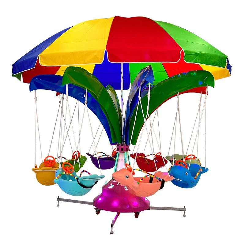 Carousel amusement equipment plaza stall project, small carousel, outdoor large night market, swing, flying fish rocking cart