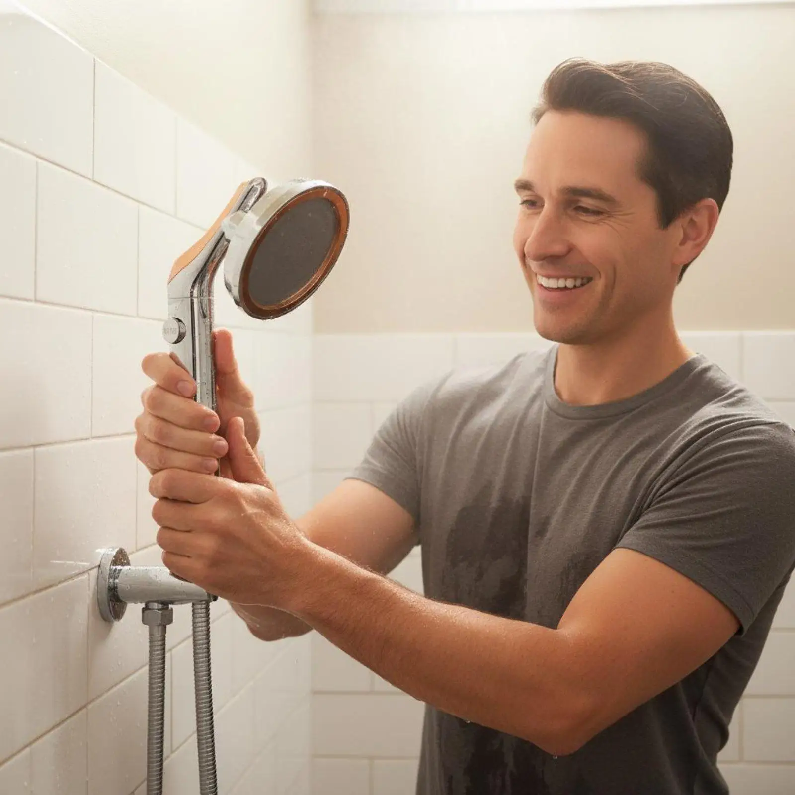 Easy Installation High Pressure Shower Head Universal Fit Rotating Shower Head