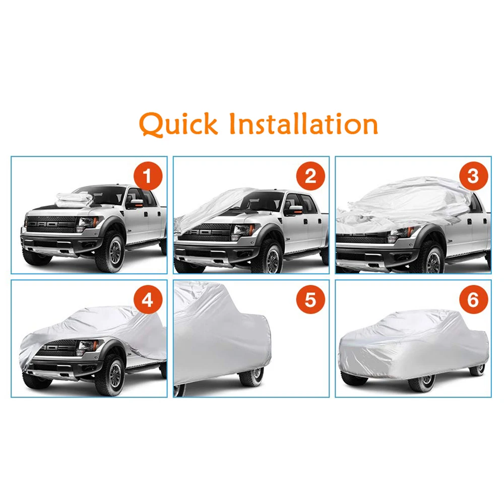 

Truck Cover Sunscreen Dustproof Anti-UV All Season Cover For Dodge Ram/Toyota Tundra/Ford F-150/GMC Sierra/Chevrolet Silverado