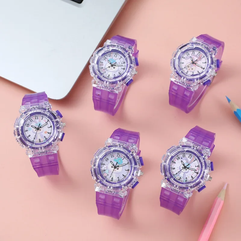 Hot Disney Lingna Belle Star Delu Children's Watch Children's Primary School Girls' Literacy Colorful Luminous Quartz Watch