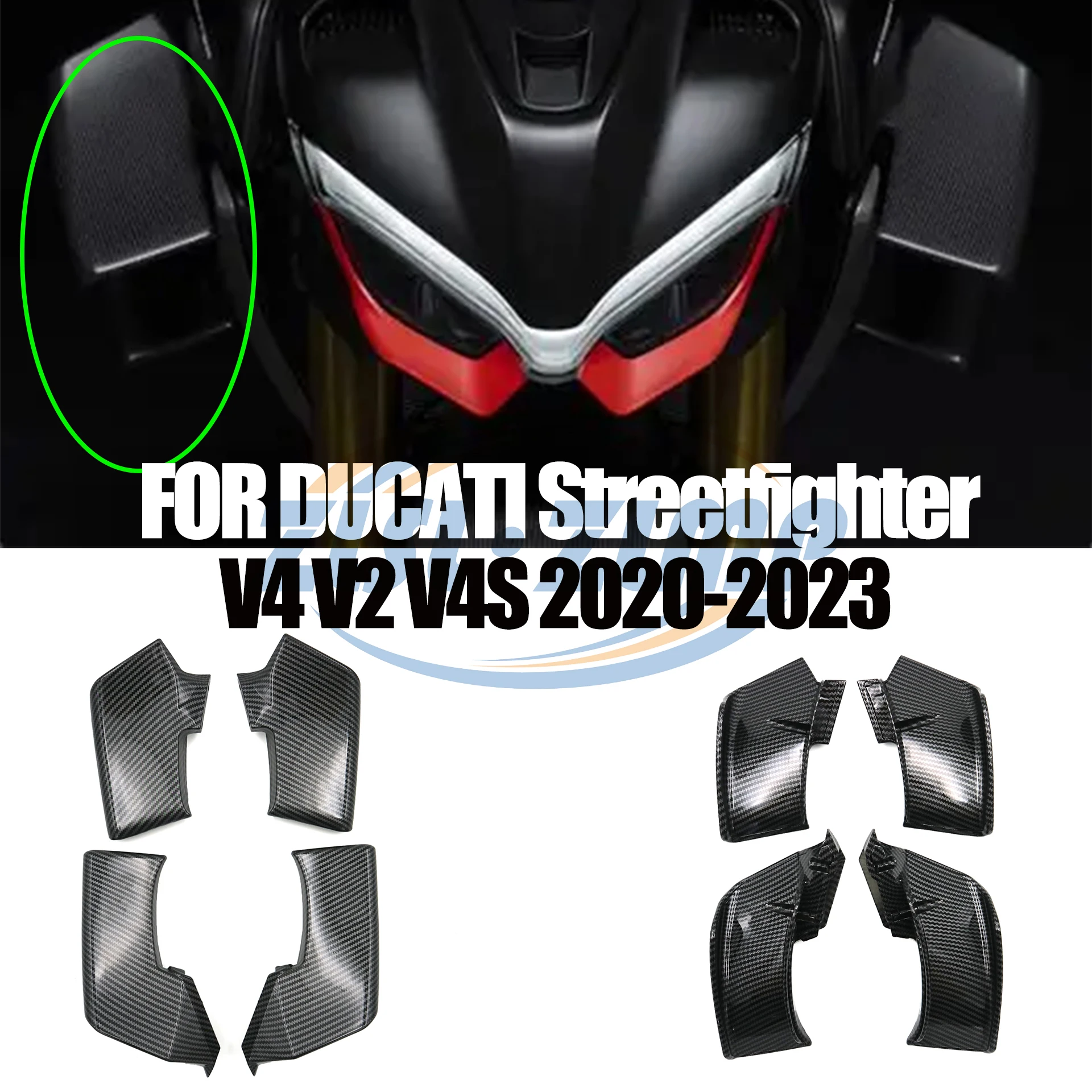 

Для DUCATI Streetfighter V2 V4 V4S 2020-2023 боковые ветровые крылья Winglet аэродинамический дефлектор крыла спойлер обтекатель мотоцикла