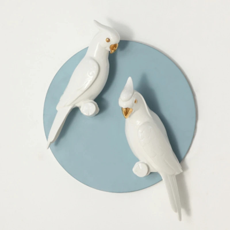 

Simple 3D Parrots Bird Creative Background Wall Hanging Ceramic Wall Art Home Decor