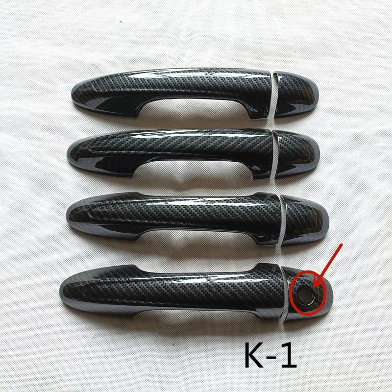 For Toyota Vios Yaris 2019 2020 2021 2022 Accessories Door Handle Cover Trim Plastic Imitation Carbon Fiber