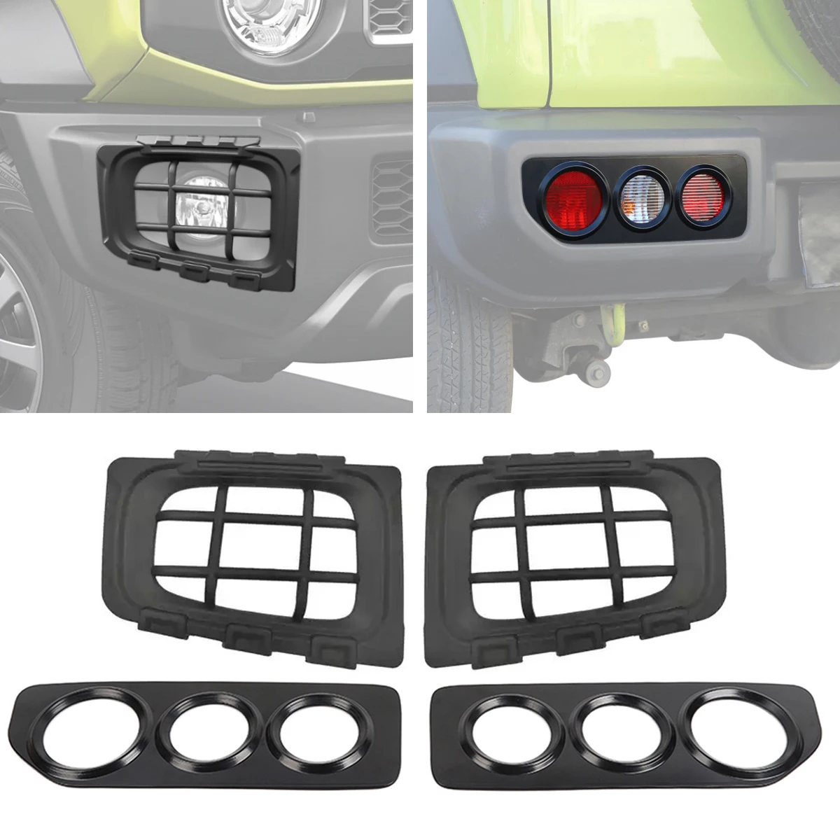 

4PCS Car Rear Tail Lamp Protect Front Fog Light Guard Cover for Suzuki Jimny JB64 JB74 2019-2024 Lamp Hoods Exterior Accessories