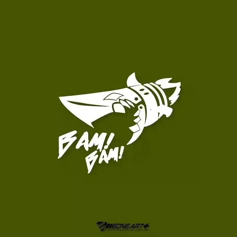 18cm X 15cm League of Legends Jinx Rocket Launcher BAM! Laser Reflective Stationery Sticker Waterproof Graffitt Decals for Car