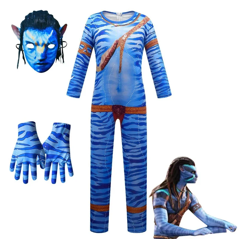 Avaring costume cosplay film jack Sully Neytiri tuta tuta Zentai tute ragazzi ragazze the way of water costume di Halloween