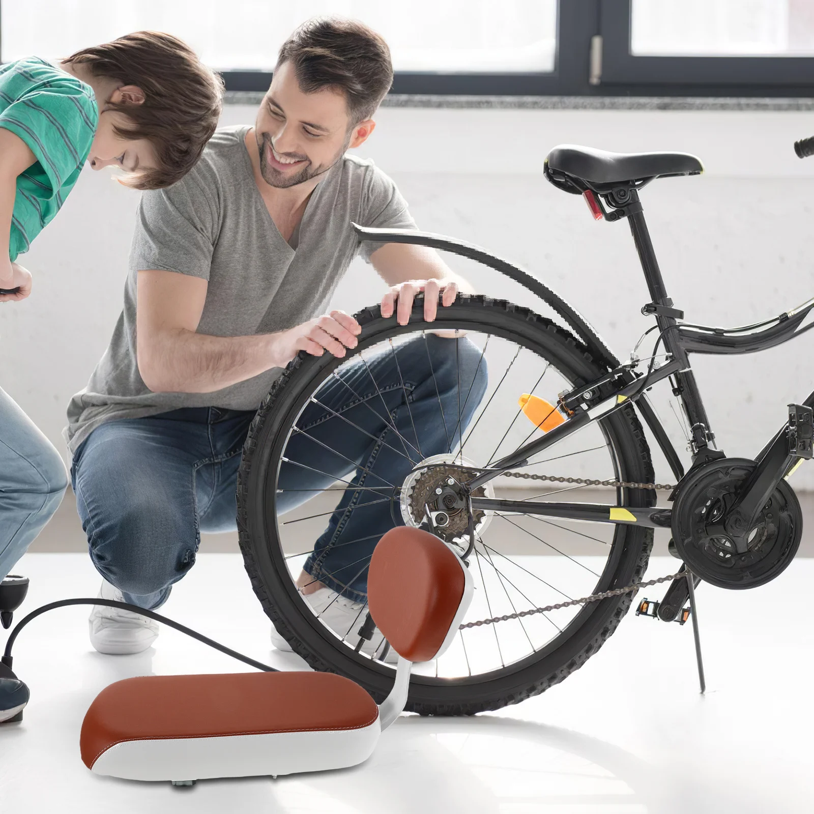 

1Set Bicycle Rear Seat Cushion Comfortable Ergonomic Design Anti-Slip Base All Weather Fabric Easy Install for Mountain