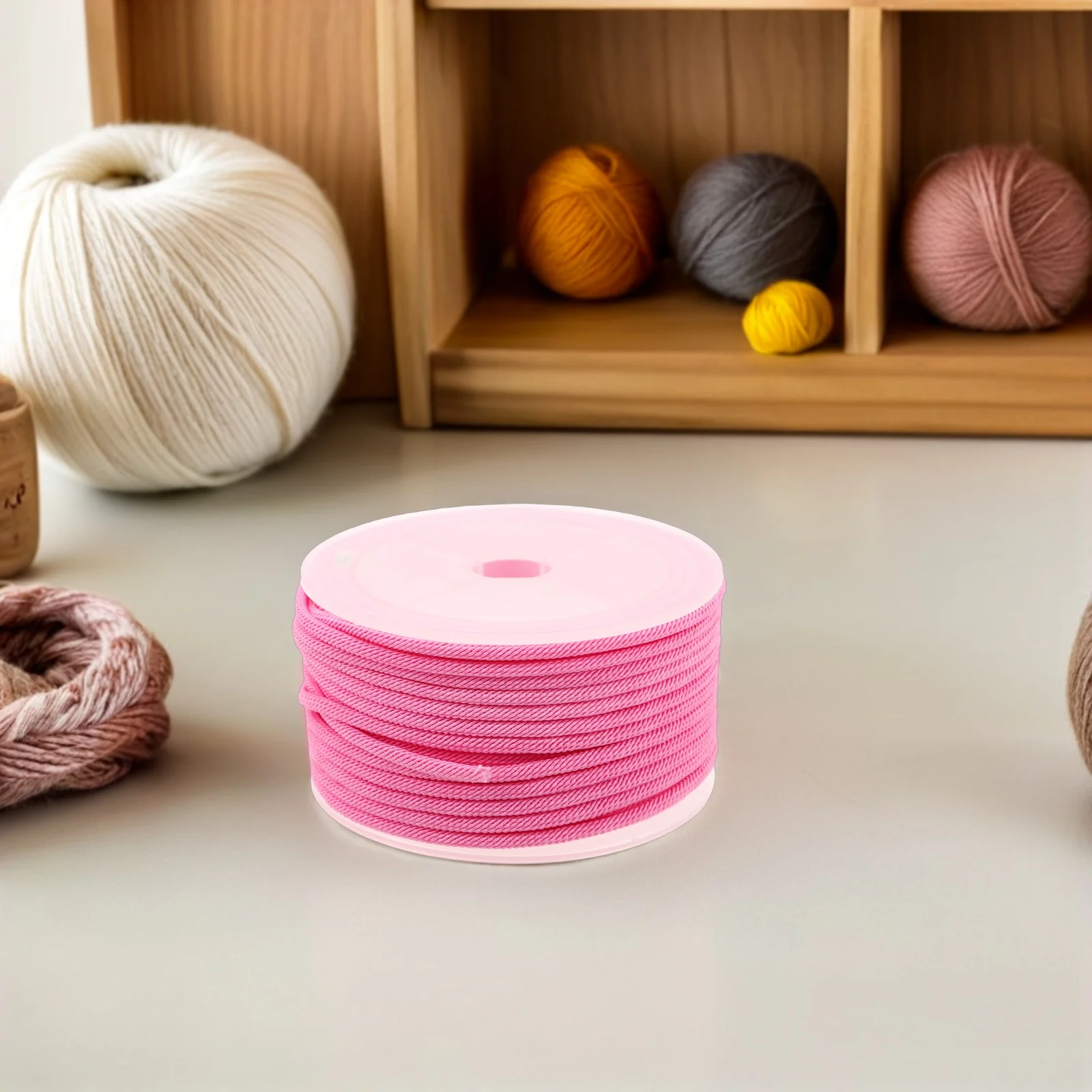 

1 Roll 2Mm Pink Nylon Beading String For Jewelry Making Braided Cord Thread Macrame Necklace Soft Durable
