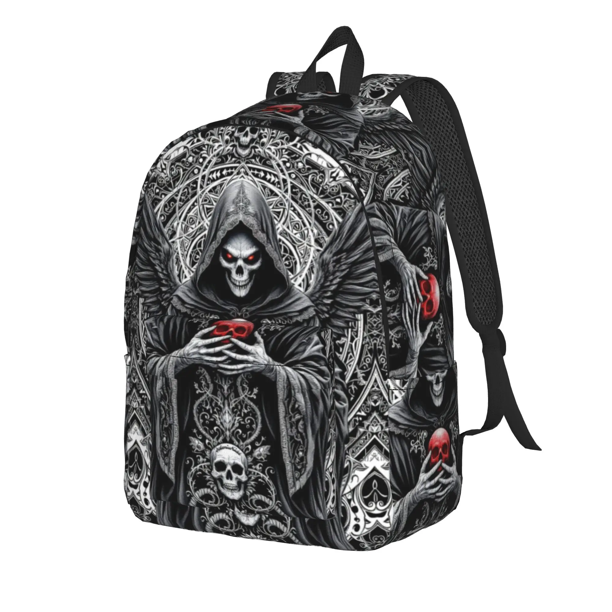 Gothic Dark Nun Grim Reaper Backpack Women Men  Soft Backpacks Polyester Leisure School Bags Travel High Quality Rucksack