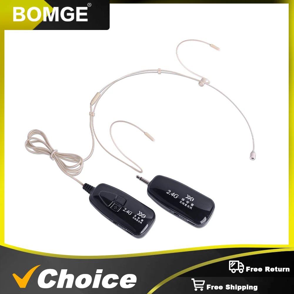 Беспроводная микрофонная система 2,4G BOMGE, брендовая конденсаторная гарнитура, микрофонный комплект для усиления голоса