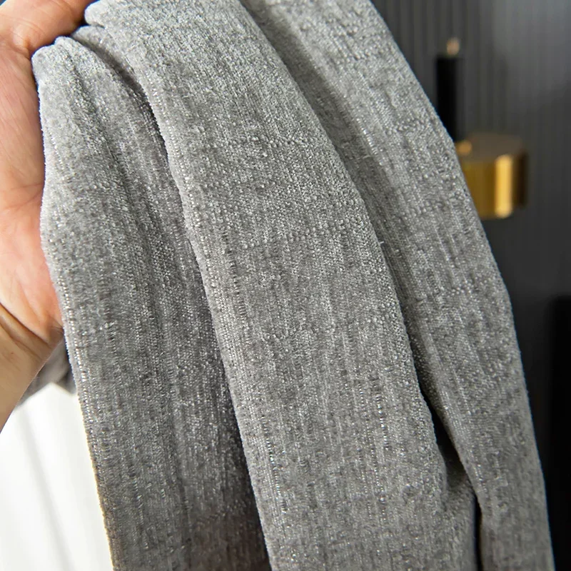 

High-grade Velvet Gray Thickened Warm-keeping Blackout Floor-to-ceiling Curtains Curtains For Living Dining Room Bedroom