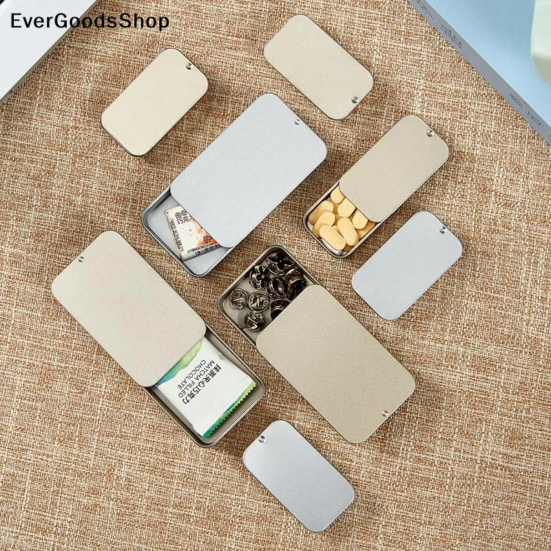 New Tinplate Mini Metal Box Slide Cover Storage Box Wedding Jewelry Pill Cases Portable Tin Boxes Container Cosmetic Organizer