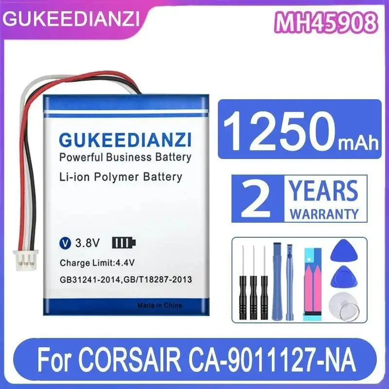 سماعة الألعاب اللاسلكية بطارية 1250Mah ل Corsair CA-9011127-NA 9011136-AP Garmin H2100 Dolby 7.1 MH45908 سماعة
