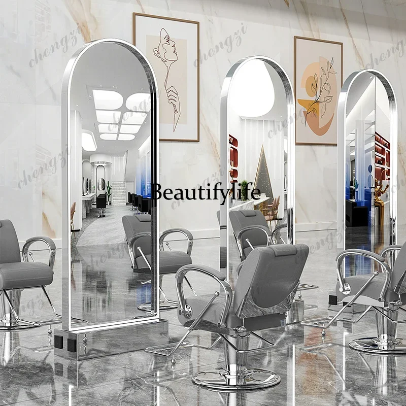 Y136 Y136 Modern minimalist Barber shop dyeing area perm dyeing table mirror cabinet integrated hair salon special hairdressing