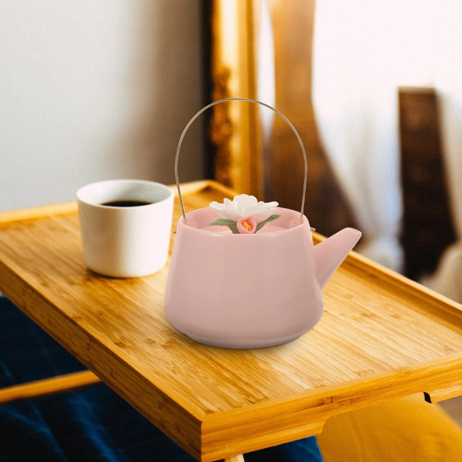 

Ceramic Teapot Stove Top Kettle Flower Design Decorative Tea Serving Pot Vintage Chinese Teapot for Kungfu Tea Ceremony