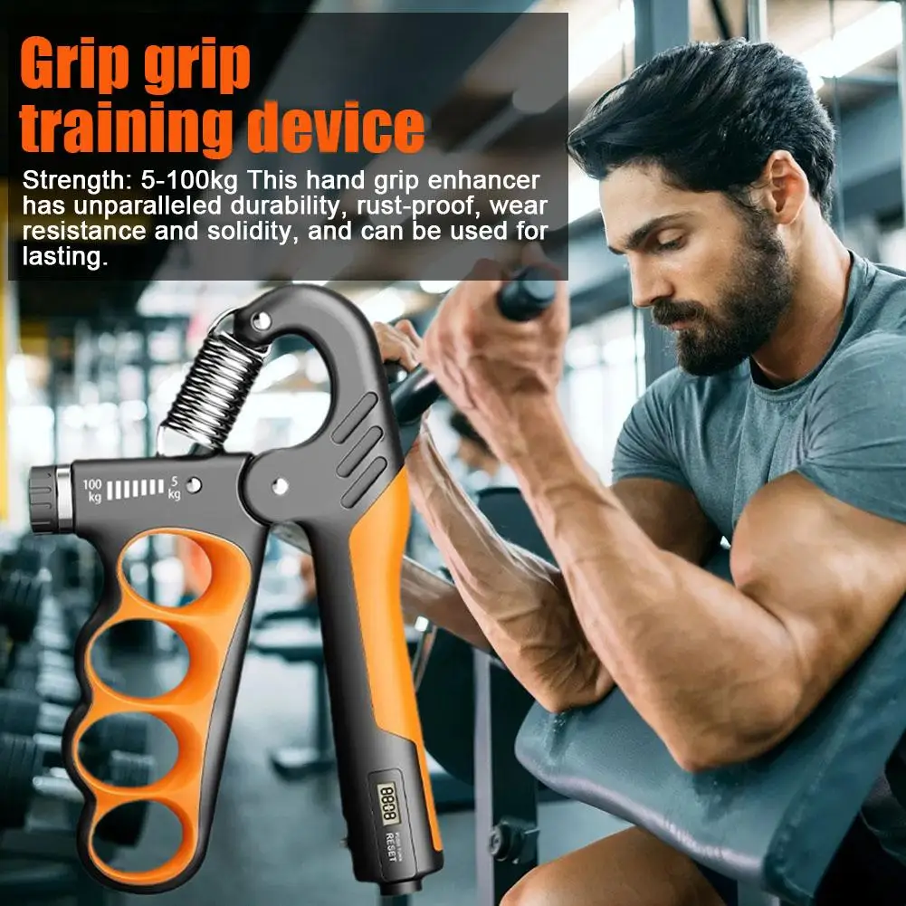 5-100kg Hand Grip Adjustable Strengthener Hand Exerciser With Counter Wrist Forearm And Hand Trainer For Muscle Building R6U3