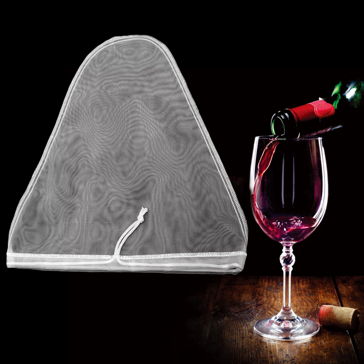 

1pc Fine Mesh Reusable Filter Bags Nylon Strainer For Soy Milk Yogurt Juice Wine Cheese Food Filtering Drawstring Easy Clean