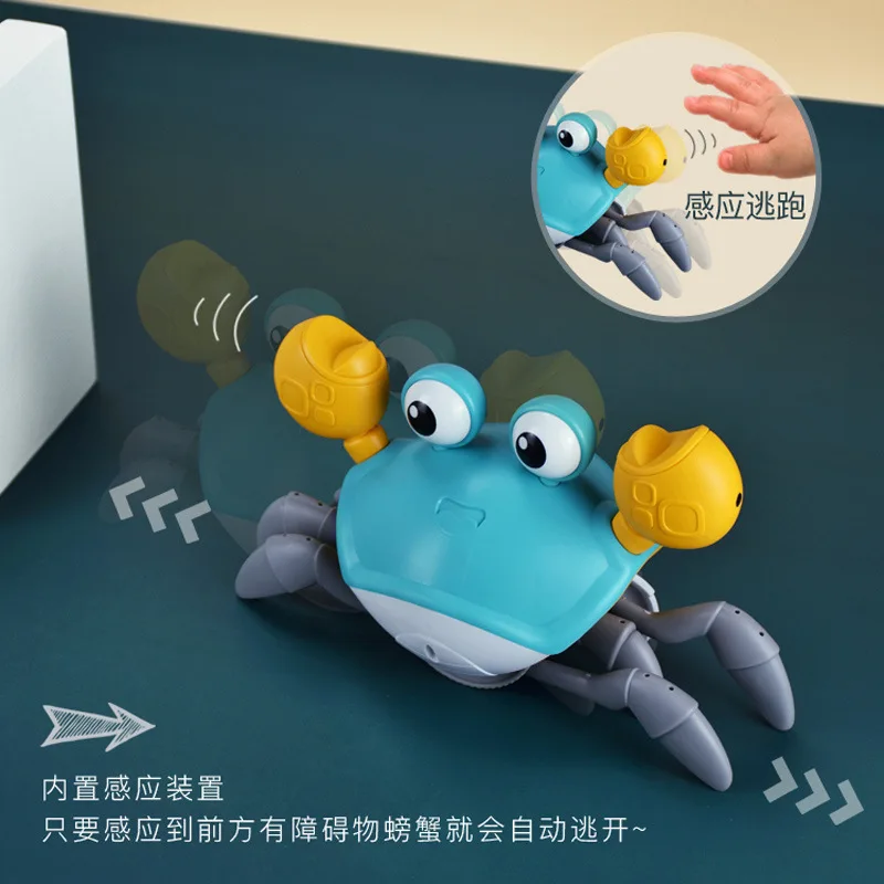 Electric crab children's induction toy rechargeable luminous music baby crawling escape
