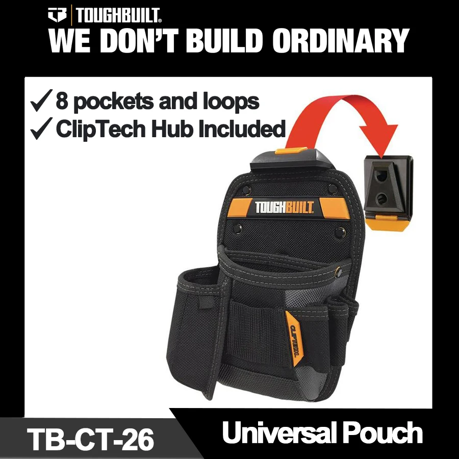 TOUGHBUILT Universal Pouch / Utility Knife Pocket Oxford Cloth Heavy Duty Impact Holster TB-CT-26