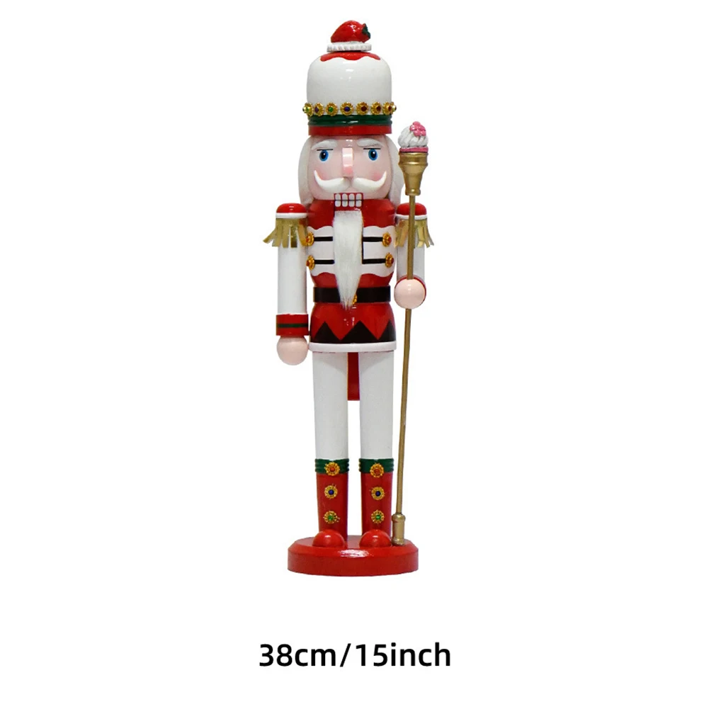 

Праздничный декор Щелкунчик из дерева с клубничной короной, 15-дюймовый классический дизайн для сезонных зон