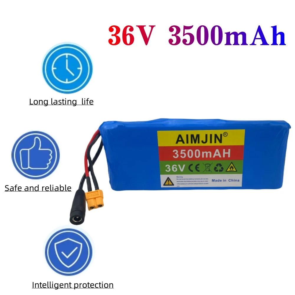 100% แบตเตอรี่36V 3500mAh 10S1P 18650ชุดแบตเตอรี่แบบชาร์จไฟได้ลิเธียมไอออนเหมาะสำหรับจักรยานไฟฟ้าและสกู๊ตเตอร์