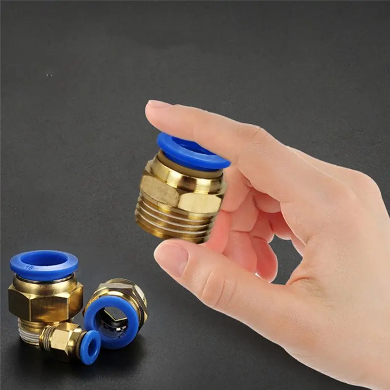 DT39 100 Pcs PC Pneumatic Air Quick Coupling, Brass 1/4 BSP Male Thread, 4mm 6mm 8mm 10mm 12mm Hose Connector Fittings