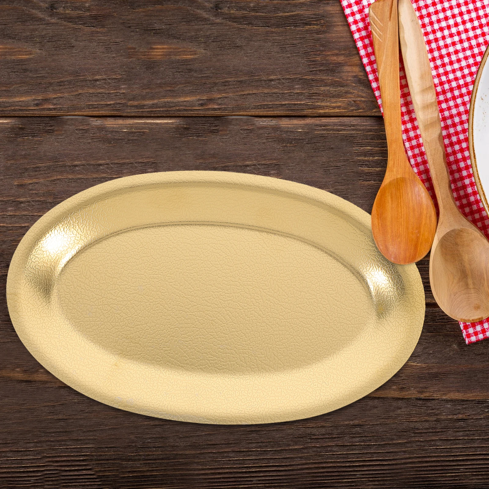 

Vintage Bbq Round Camping Grill Tray Stainless Steel Serving Platter Embossed Food Plate Outdoor Picnic Steak Dish Kitchen