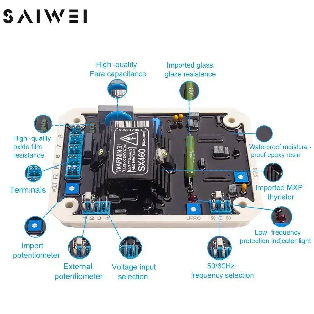 High Quality AVR SX460 Generator Automatic Voltage Regulator Stabilizer Diesel Electric Generator Engine Control Circuit Board